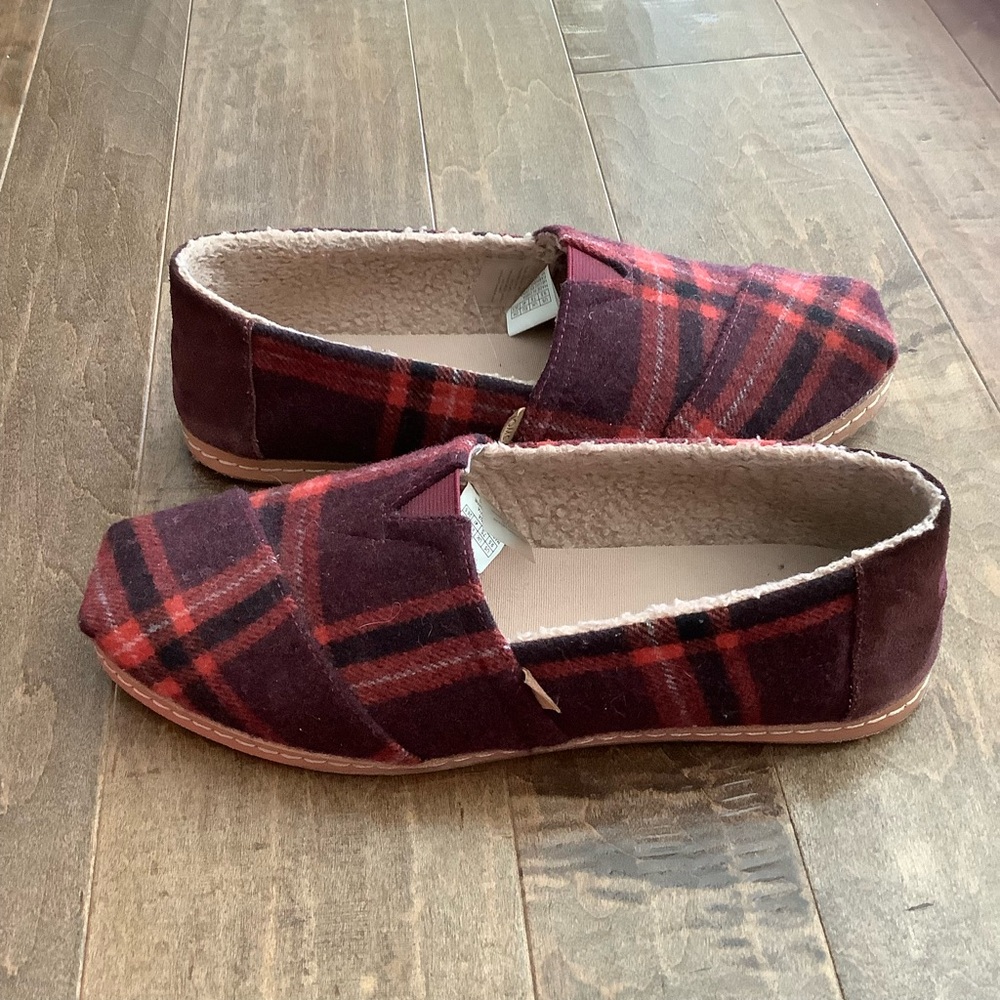 Toms Plaid Slip-On Women's Shoes, Size 9.5